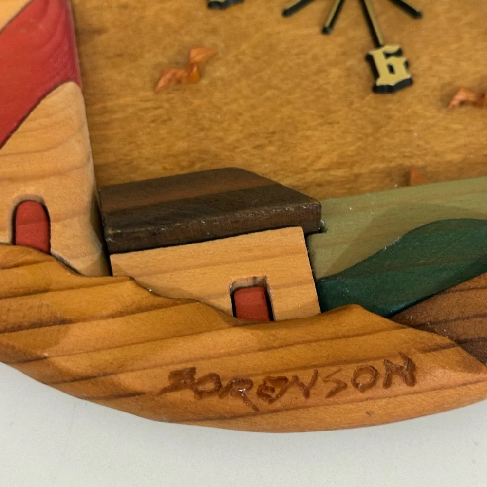 VTG Wood Lighthouse Clock Barbara Denis Sorenson Wall Sculpture Ocean Coastal